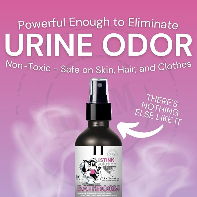 The Stink Solution Bathroom Odor Eliminator Spray Completely & Safely Removes Human Waste, Vomit, & Other Odor Fast | Urine Remover, Toilet Spray, Bathroom Deodorizer - 2 16 oz Bottles (Shower Fresh)