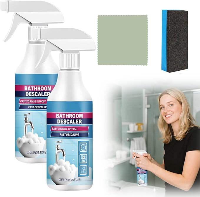 Bathroom Descaler Foam Cleaner, 2025 New Bathroom Descaler, Stubborn Stains Cleaner, All Purpose Bathroom Cleaner Spray for Home Kitchen, 4Floz/120ml (2)