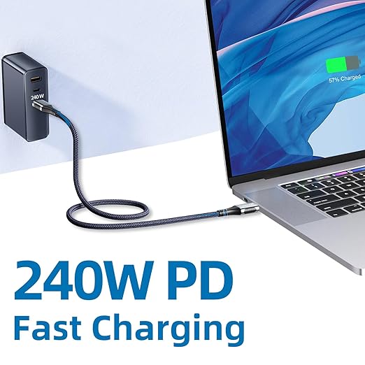 Talmosal USB4 for Thunderbolt 4 Cable 1ft, Support 8K@60Hz, 4K@144Hz 40Gbps/240W PD Charging for iPhone 16/15, Thunderbolt 3, MacBook Pro, Docking, eGPU, SSD, Surface Pro