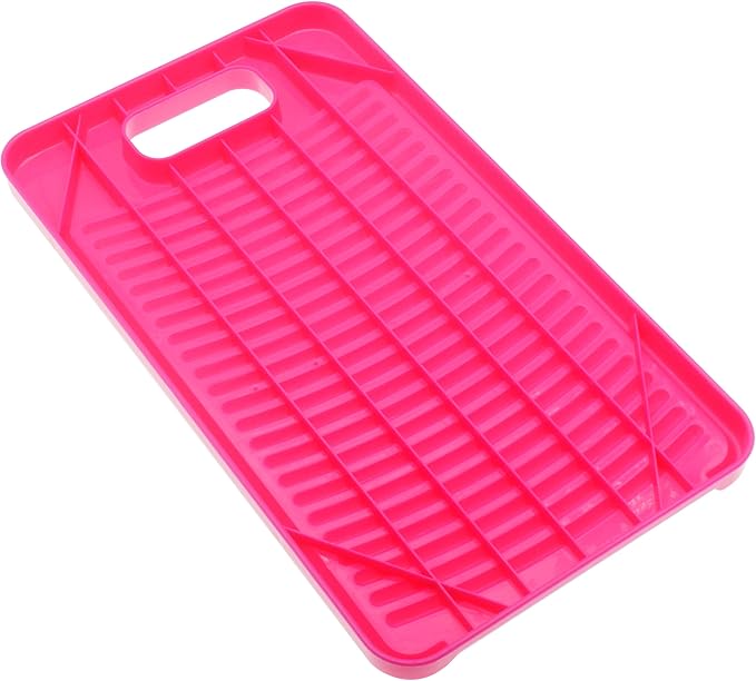 1 Pcs 11-inch Rrose Red Non-slip Mini Washboard Plastic Washboard for Home Use Suitable for Washing Small Clothes