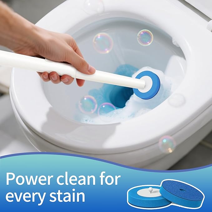 SWIFTIRON Disposable Disposable Toilet Bowl Cleaner Brush, Toilet Brush and Holder Set with Refills, Bathroom Cleaning Supplies (Toilet Brush and Holder Set)