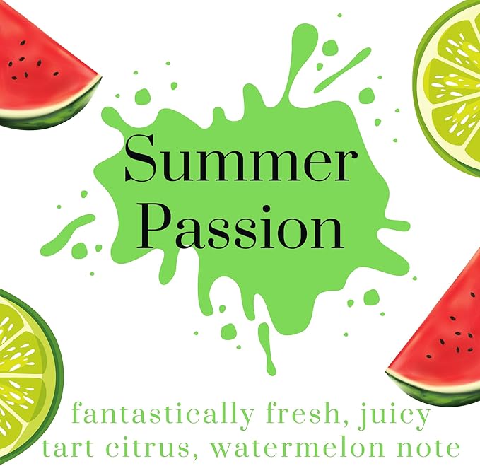 Air Jungles Summer Passion Scent Reed Diffuser Set with Sticks 3.4 fl oz (Pack of 3), Long-Lasting Essential Oil Air Freshener for Bathroom, Office, Gym, and Bedroom Fragrance Freshener