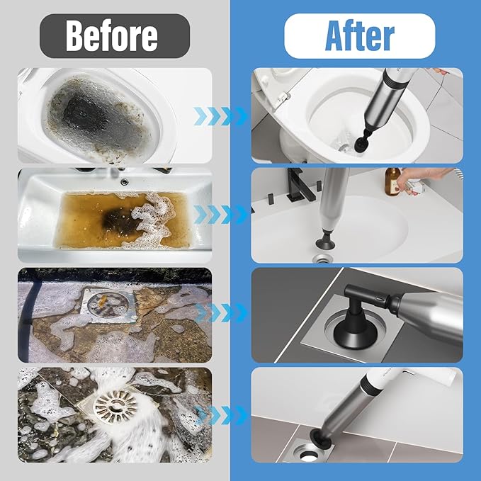 Puniarmu Electric Toilet Plunger,Unclog In One Shot,Remover For Bathroom,Kitchen Pipes Clog,High Pressure Air Plungers For Bathroom Heavy Duty