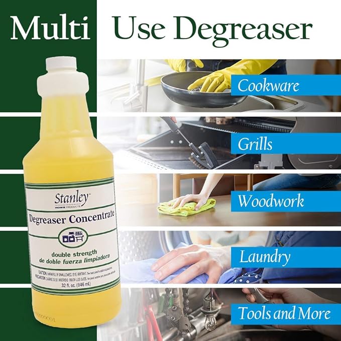 STANLEY HOME PRODUCTS Degreaser Concentrate - Makes 64 Gallons - Removes Stubborn Grease & Grime - Multipurpose Cleaner for Home & Commercial Use