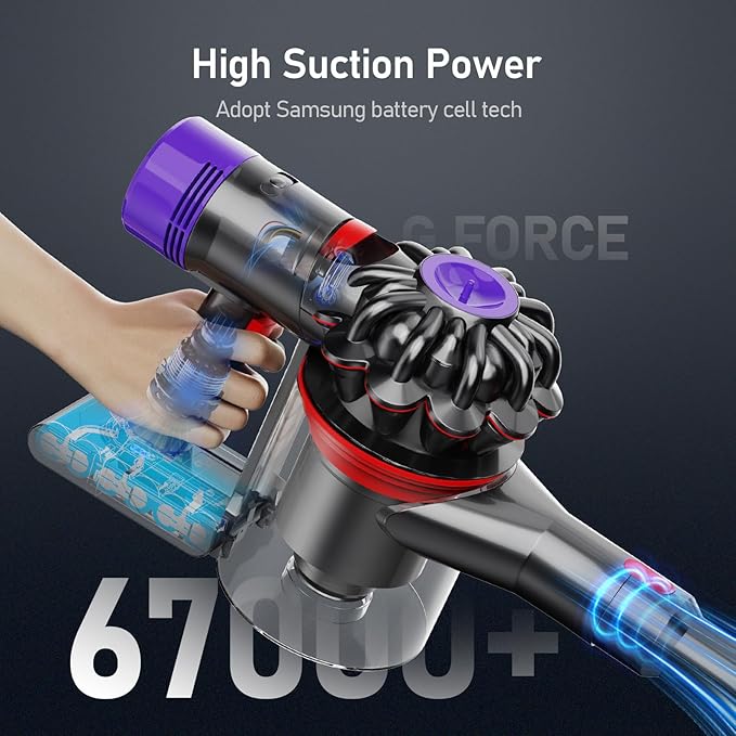 Battery Replacement for V8, 21.6V 8000mAh Li-ion Battery, Compatible with SV10 V8 Animal V8Motorhead V8Absolute V8Carbon Fiber V8Fluffy Series Cordless Vacuum, 1 Post-Filter and 2 Pre-Filters