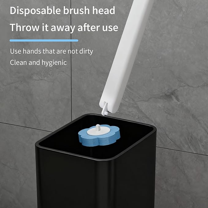Amestar Toilet Brush with 120 Refills, White Toilet Cleaning Brush, Toilet Bowl Brush, Toilet Brush Refill for Efficient and Deep Scrub Toilet