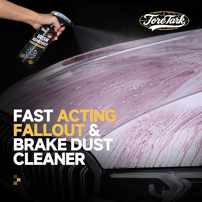 Iron Remover,Fallout & Iron Remover for Car Detailing,Fast Removal Brake Dust & Rust and Wheel Cleaner,Safe for All Vehicle Paint & Wheels,Tire Shine and Preps for Wax (16oz)