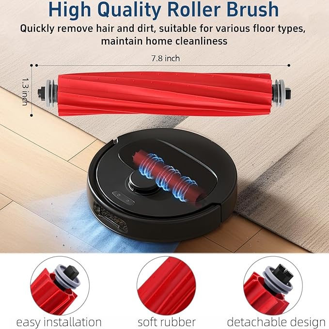 Accessories Kit for Roborock Qrevo S/Qrevo Pro Robot Vacuum Cleaner, 1 Main Brushes, 6 Dust Bags, 4 Side Brushes, 4 HEPA Filters, 4 Mop Cloths, Cleaning Tool, Attachments Replacement Parts 21pcs