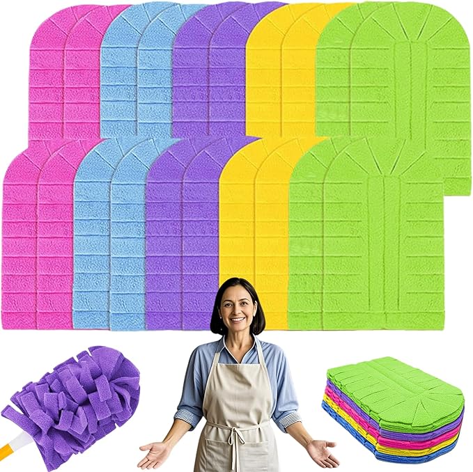 5/10/15 Pcs 360° Electrostatic Duster Refills,Washable＆Reusable Duster Refills,Fleece Duster for Home Office Car High Adsorption Duster,Suitable for Dust, Water Stains, and Pet Hair (10pcs)