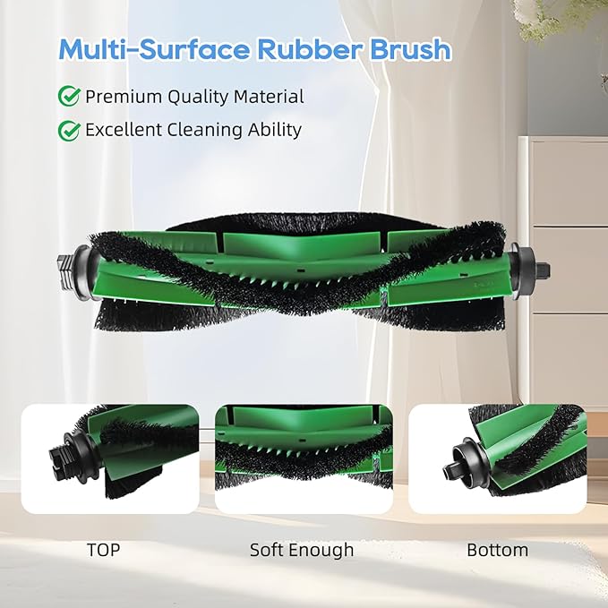 16 PCS Replacement Parts Compatible For iRobot Roomba Combo Essential Y0140, Y0110, Y0112, 104/105 / 106/108 Combo, 105Vac, Q0520, Q0120, Q011, 1 Main Brush, 4 Side Brushes, 4 Filters, 6 Mops