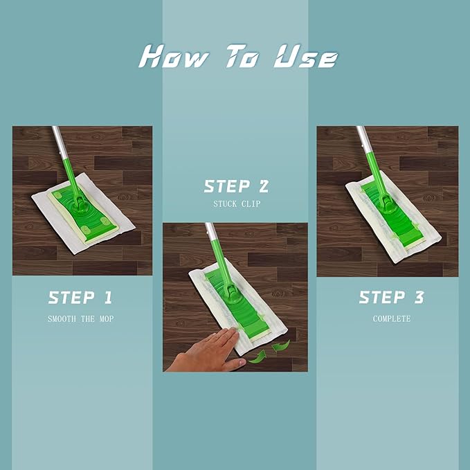 UKEENOR Dry Mop Refills 150 Counts Disposable Dusting Cloths Dry Sweeping Refills Dry Duster Cloths Mop Pads Floor Cloth Refills Electrostatic Cloths 7.8"x11.8" Extra Thick Box Packing