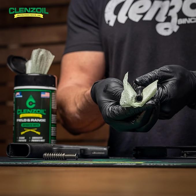 CLENZOIL Field & Range Single-Use Saturated Gun Oil Wipe Packets | Individual CLP Wipes | One-Step Gun Cleaning Oil & Lubricant Field Wipes for Hunting