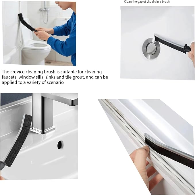 Htydjd Narrow Crevice Cleaning Brush and Scraper Tools Set 14 Pcs Hard Bristle Gap Cleaning Supplies Brushes Small Spaces Sink Kitchen Bathroom Toilet Grout Shower Window Track Tub Faucets Cup