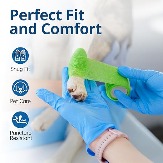 Disposable Nitrile Exam Gloves, Blue, Nitrile Gloves Disposable Latex Free, Medical Gloves, Cleaning Gloves, Food-Safe Rubber Gloves, Powder Free, Non-Sterile, 100-ct Box (XL)