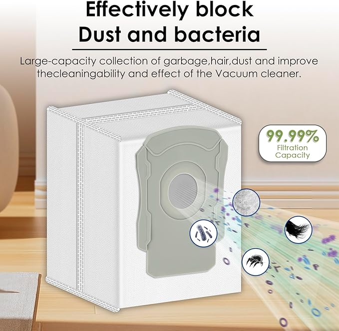 (30 Pack) Combo i5+ Replacement Parts Accessories for iRobot Roomba Combo i5, Combo j5, Combo j5+ Robot Vacuum, 4 Roller Brushes, 8 Side Brushes, 8 HEPA Filters, 6 Dust Bags, 4 Mop Pads