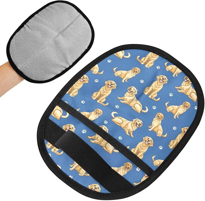 CHPGPUG Cartoon Golden Retriever Pet Hair Removal Glove for Cats & Dogs Reusable Pet Hair Removal Glove pet Hair Electrostatic Gloves