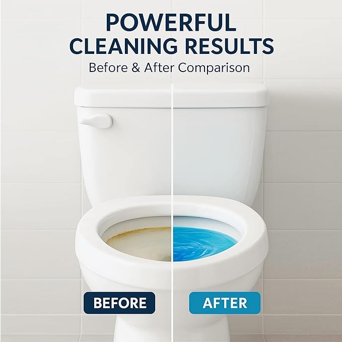 KELITE Automatic Toilet Bowl Cleaner Tablets, 10 Pack Long-Lasting Toilet Tank Cleaner for Bathroom, Blue Water Freshener, Prevents Stains & Odor, Safe for All Toilets (1, 10 Pack (Pink+Blue))