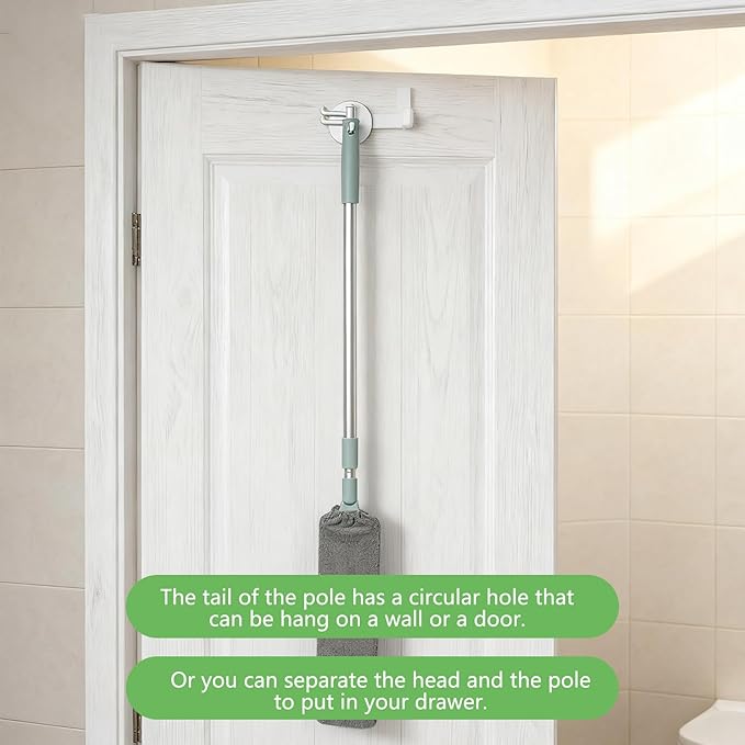 Retractable Gap Dust Cleaning Artifact, Extendable Duster Cleaning Tool with Bendable & Removable Head, Reusable Washable Dusting Wand for Home, Ceiling, Blinds & Under Furniture