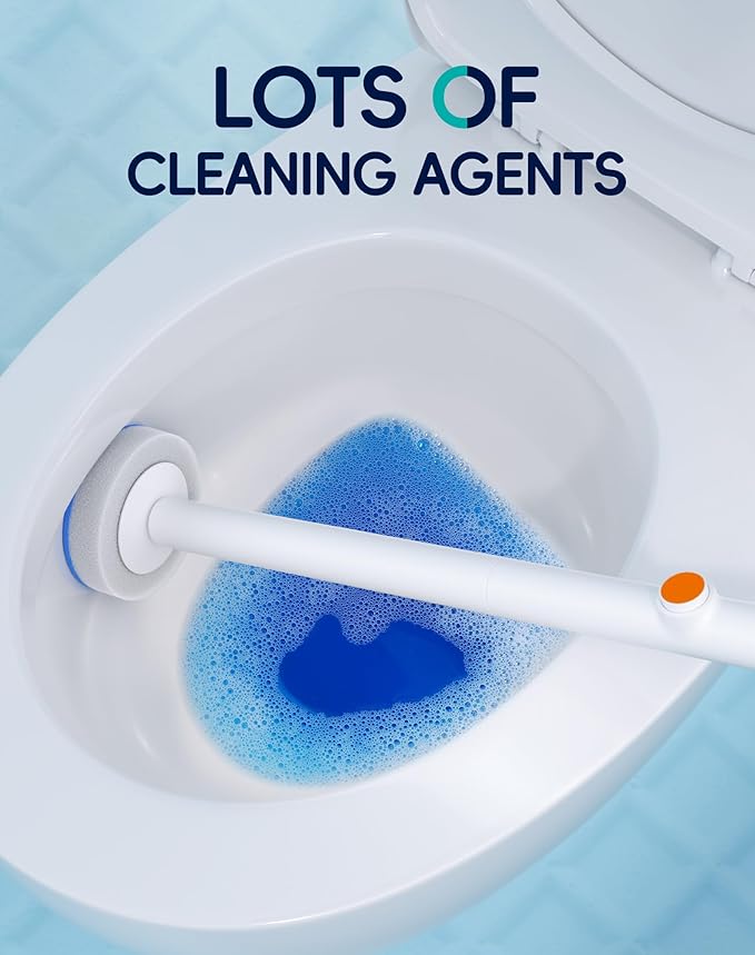 LFBEAR Disposable Toilet Cleaning System - Toilet Wand Kit with 36 High-Performance Refills, Wall Mounted Brush and Holder for Deep Cleaning Bathroom (Brush + 36 Refills)