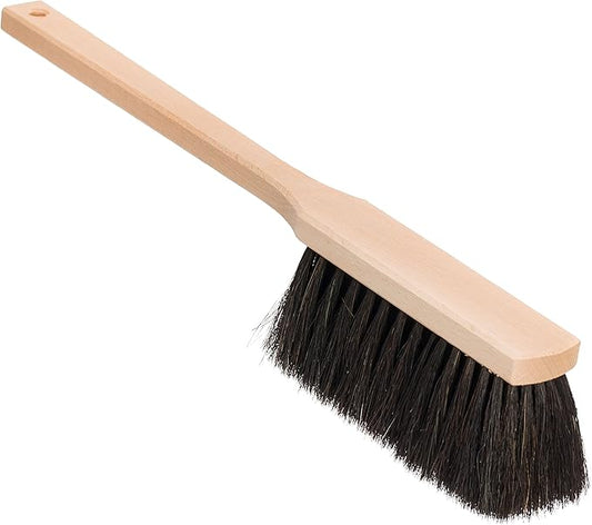 Redecker Horsehair Workshop Brush with Extra-Long Beechwood Handle, Stiff Natural Bristles, 17 Inches, Made in Germany