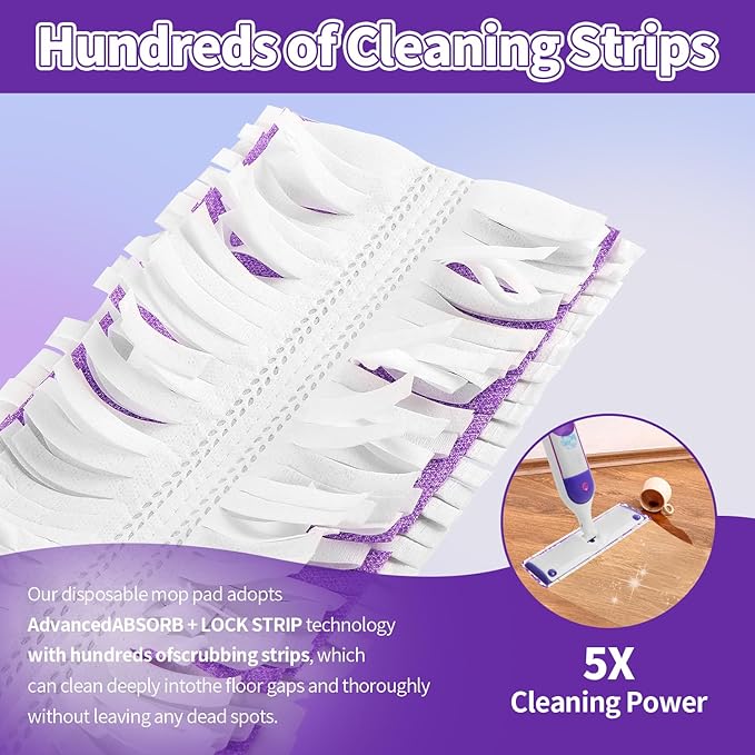 ZHAYAO 20 Pack Disposable Power Mop Pads for Swiffer Power Mop Pads, Compatible with Swiffer Power Mop Refills, Unscented Spray Replacement Floor Cleaning Refills for urface/Hardwood Floor Cleaning