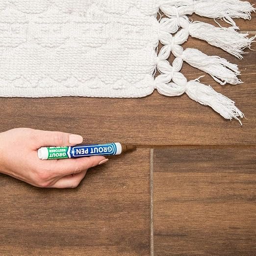 Grout Pen Brown Tile Paint Marker: Waterproof Grout Paint, Tile Grout Colorant and Sealer Pen - Brown, Narrow 5mm Tip (7mL)
