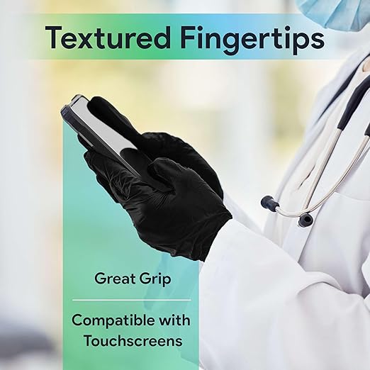Black X Small Nitrile Gloves Case of 1000 - Medical Grade - Latex-Free, Powder-Free - Disposable Nitrile Gloves - Medical Exam, Lab, and Industrial Use