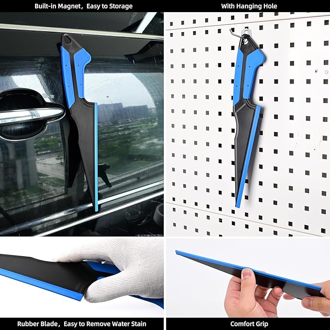EHDIS Vinyl Wrap Tool Kit with Window Tint Bulldozer Squeegee Long Handle Scrubber Paddle Squeegee,Small Quarter Window Scraper for Car Wrapping,Graphics,Decal Installation