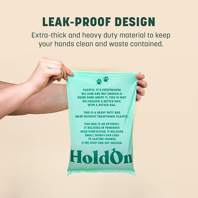 HoldOn Pet Waste Bags - Unscented Leak Proof & Tear Resistant Dog Poop Bags Extra Thick Durable (1 Pack)
