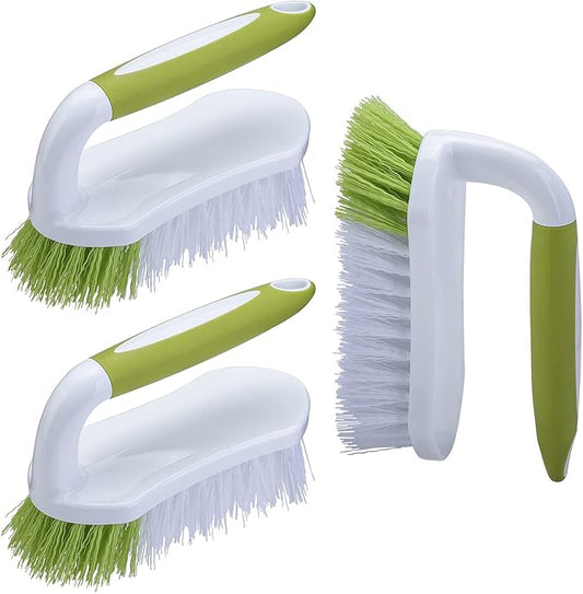 Scrub Brush for Cleaning, Heavy Duty Shower Scrubber with Stiff Bristles for Tub, Sink, Floor, Tile, and Carpet Scrubbing, 3 Pack