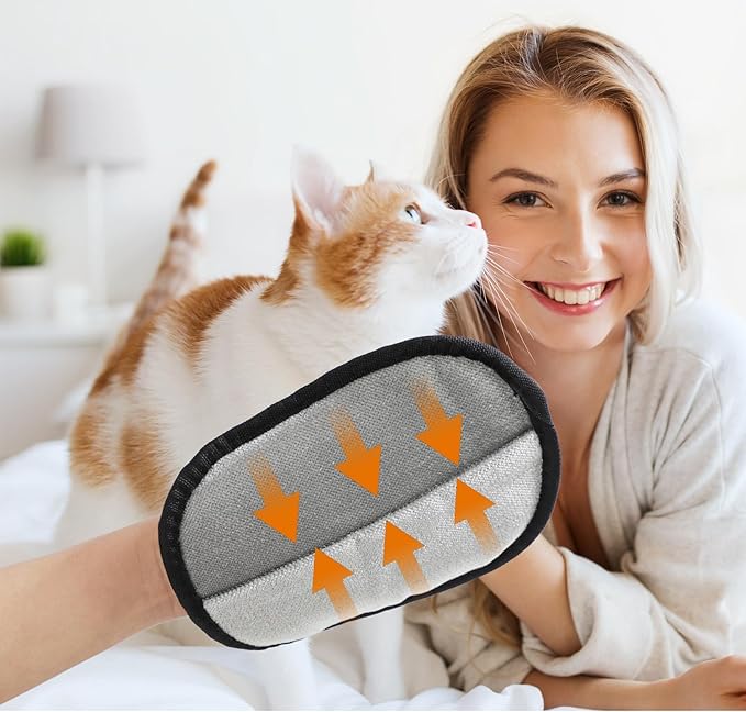 wxtylymxzdzq 3-Pack Pet Hair Remover Brushing Gloves – Remove Fur from Clothing, Furniture, Car Seats, Bedding & Upholstery