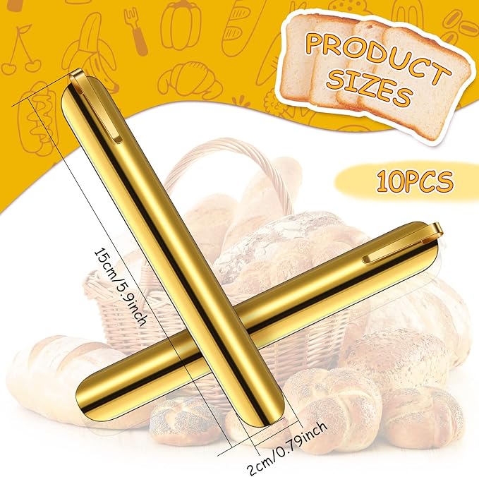 Chumia Crumbers for Servers, Table Crumb Sweepers Bread Cleaner Stainless Steel Table Crumbers for Tablecloth in Restaurants and Homes, Servers, Waiters, Waitresses Tool Accessories(Gold,10)