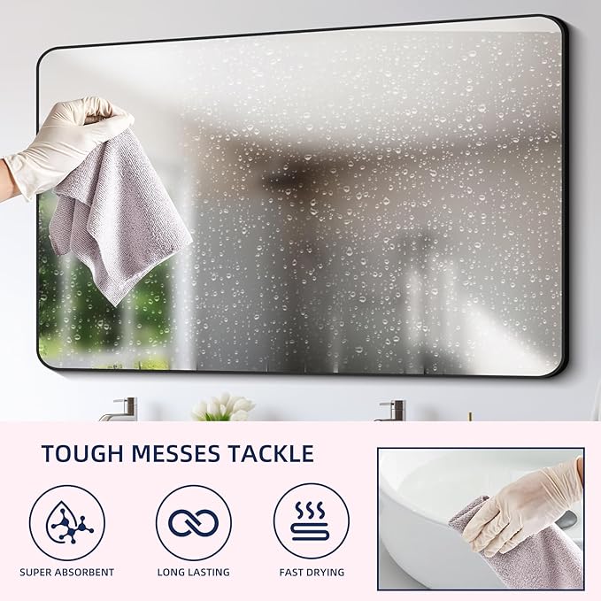 & PLUSH Microfiber Cleaning Cloth Roll - 85 Pack, Tear Away Microfiber Towels, 12" x 12", Reusable, Washable, Streak Free, Ultra Absorbent Dish Rags for Car, Home, Garage or Shop (Grey)