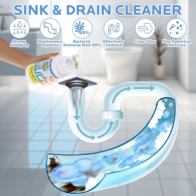 Drain Clog Remover Foaming Cleaner: Sink Drain Cleaner for Sinks Toilet Kitchen Bathroom Shower Tubs (3pcs)