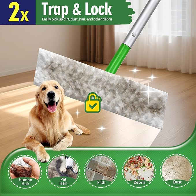Senowi Heavy Duty Dry Sweeping Cloths Compatible with Swiffer Sweeper XL Mop, Sweeper X-Large Dry Cloth Refills for Floor Mopping and Cleaning, Disposable Pet Dry Pads Refills, 80 Count