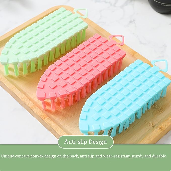 Bendable Scrub Brush, Deep Cleaning for Pool, Tub, Sink Non-Slip Grip, Sturdy Nylon Bristles,2 Pack-Blue
