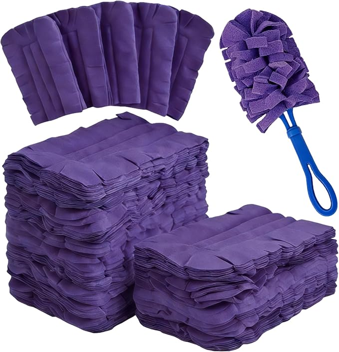 10pack Duster Refills Reusable for Swiffer, 360° Electrostatic Duster Refills, Washable Heavy Duty Dusters Refill, Reusable Cloth Cover Dust Collector for Both Wet and Dry Use (Purple)