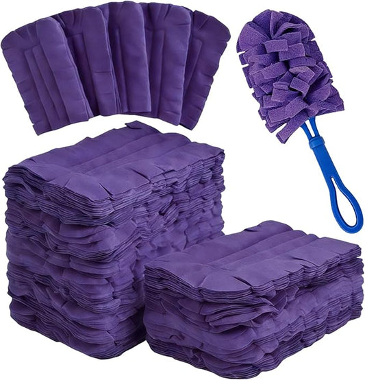 10pack Duster Refills Reusable for Swiffer, 360° Electrostatic Duster Refills, Washable Heavy Duty Dusters Refill, Reusable Cloth Cover Dust Collector for Both Wet and Dry Use (Purple)