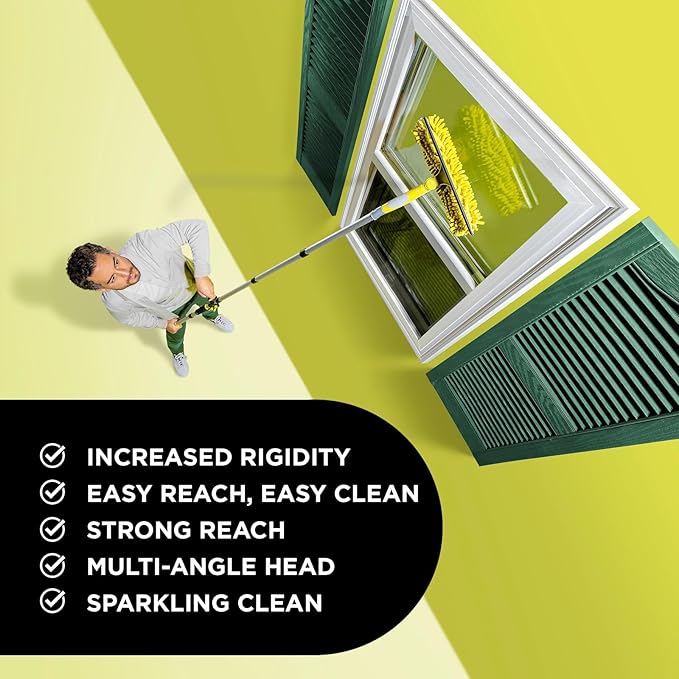 DOCA Telescoping Pole 6-24 Ft - Extension Pole for Cleaning, Feather Duster, Window Washing Kit, Paint Roller, Window Squeegee - High Reach Extendable Kit for Indoor & Outdoor - Squeegee Scrubber