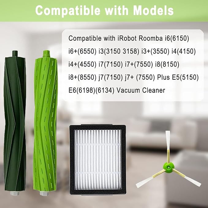 Replacement Parts Kit Compatible with iRobot Roomba e, i, and j Series and Roomba Combo i5 and j5 Series, Not Compatible with Roomba Combo j7+ or Roomba Combo j9+ - 2 Pack