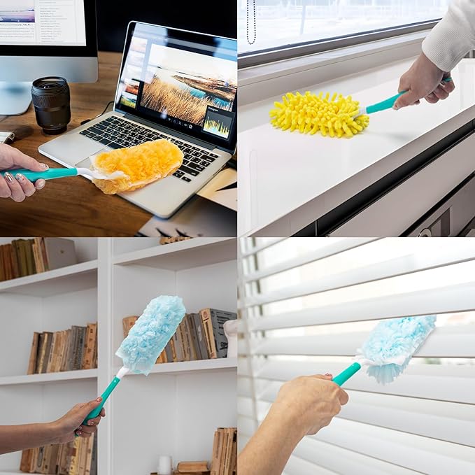KeFanta 3 Packs Replacement Duster Handles Compatible with Swiffer Dusters (Duster Handle Only)