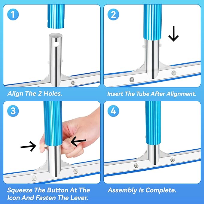 18-Inch Heavy Duty Pool Brush – Stainless Steel Wire & Nylon Bristles, Curved Edge Design for Easy Cleaning – Pool Brush Head for Inground & Above Ground Swimming Pools
