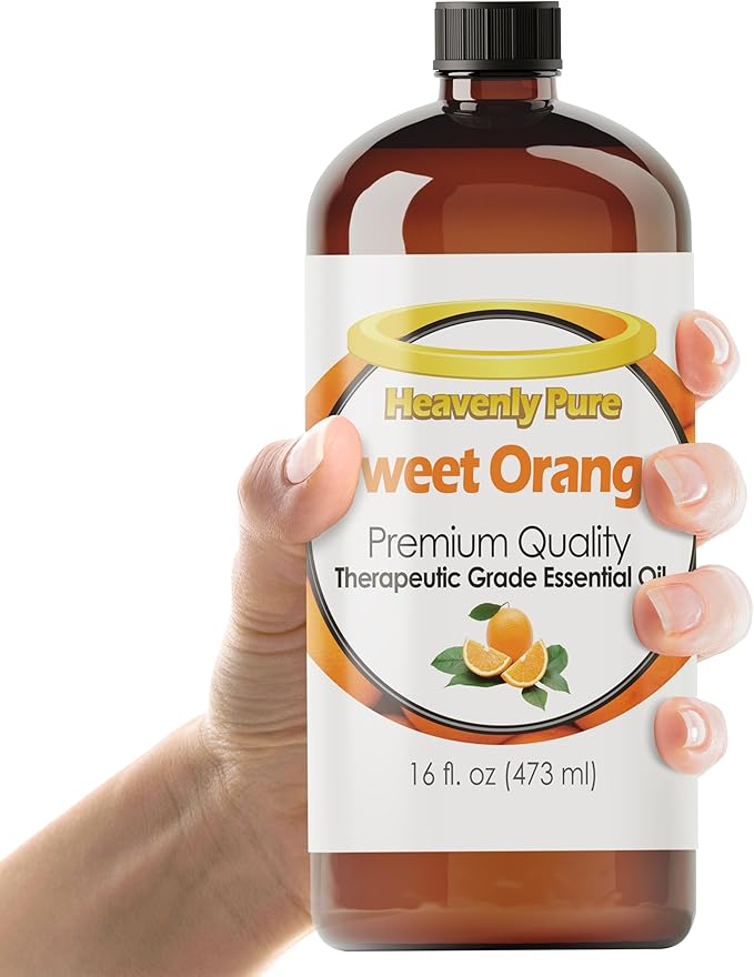 Sweet Orange Essential Oil 16 oz Large Bottle for Diffuser, Candle, Soaps, Aromatherapy - 473 ml