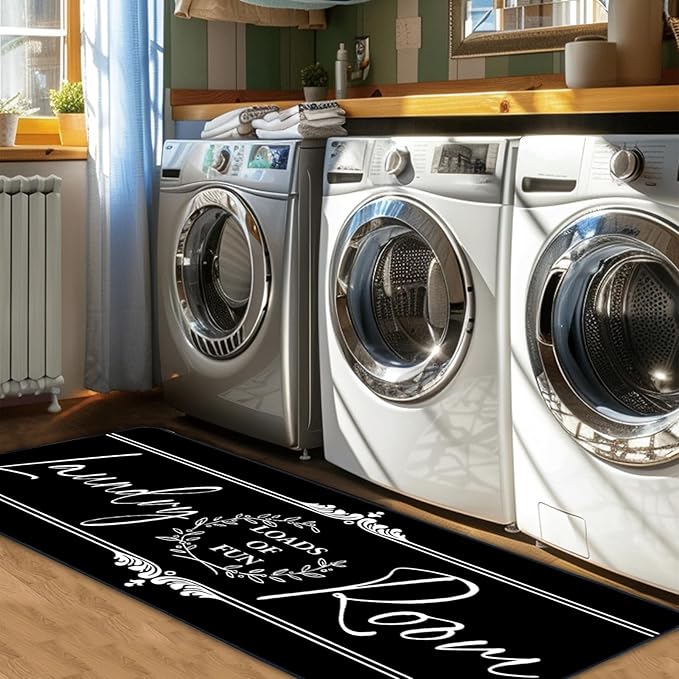 Laundry Room Rug Runner 24"X72" Non Slip Farmhouse Mats Organization and Washable Floor Long Rugs for Laundry Room Accessories Mudroom Kitchen Bathroom Area Rugs Decor