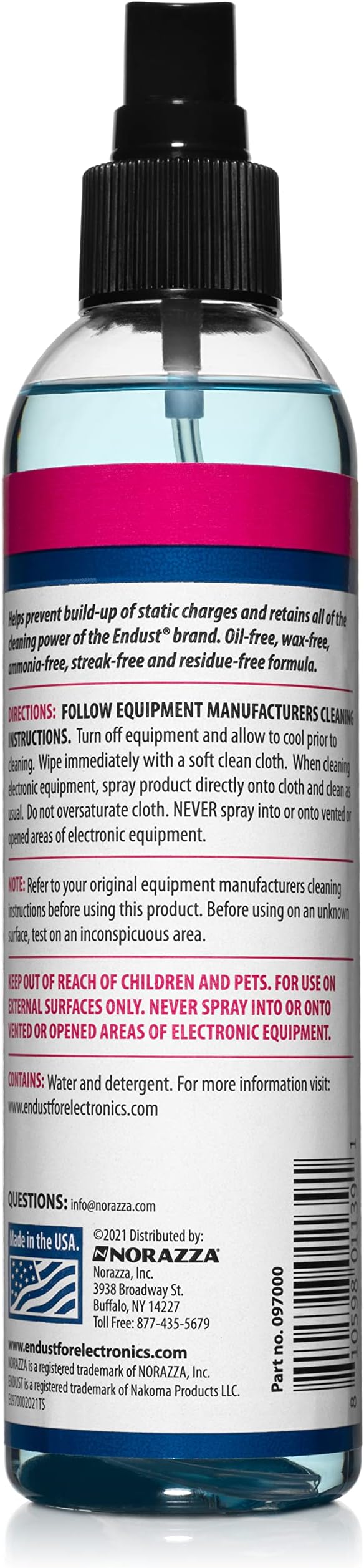 Endust for Electronics; Anti-Static, Screen & Multi-Surface Cleaner Pump Spray; Alcohol Free, Ammonia Free; 8 Fl oz (097000) (Pack of 2)