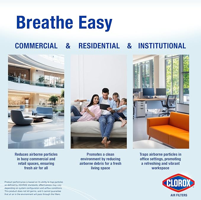Clorox 14x25x1 Air Filter, MERV 11 Pleated HVAC AC Furnace Air Filters, MPR 1000 & FPR 7 – Pack of 4