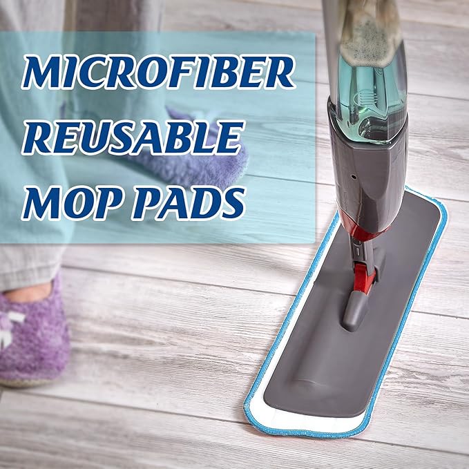 Gandeer 100 Pack Microfiber Mop Pads Machine Washable Cleaning Flat Mop Head Replacement Reusable Household Pads for Hardwood and Hard Surface Floor Cleaning and Scrubbing