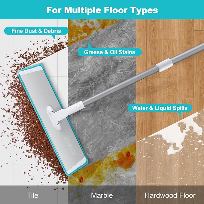 JOYMOOP 36 Inch Commercial Dust Mop for Hardwood Floors, Heavy Duty Industrial Wet Dry Mops with Telescopic Handle, Includes 5 Microfiber Mop Pads