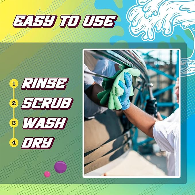 Salty Captain Boatie Wash N Wax - (Bubble Gum Scent) Foaming Car & Boat Wash and Wax Concentrate, Cleans Away Salt, Marine Residue, Dirt | pH Balanced