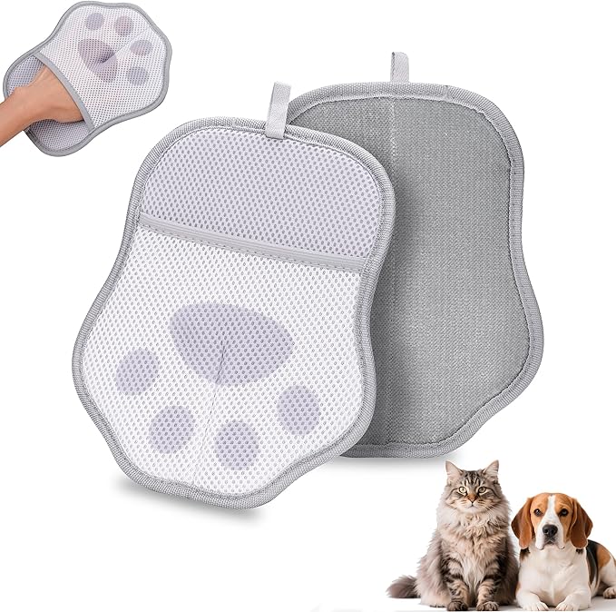 HappyLong Pet Hair Removal Glove for Cats & Dogs, Reusable Electrostatic Pet Hair Remover Tool, Lint Brush for Couch, Clothing, Carpet, Car Seat